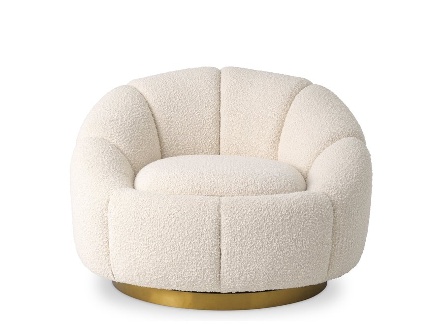 Swivel Chair 'Inger' - Bouclé cream