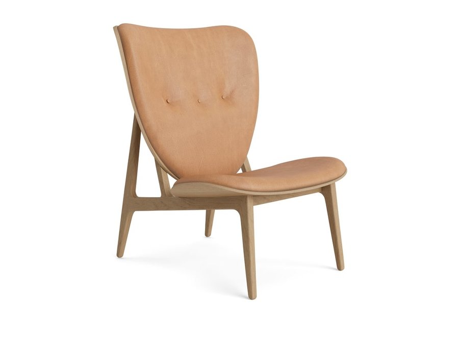 Elephant lounge chair - Leather / Natural oak