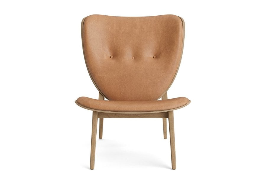 Elephant lounge chair - Leather / Natural oak