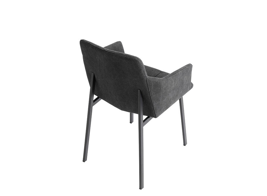 Chaise de salle à manger 'Chamfer' Anthracite - avec accoudoir