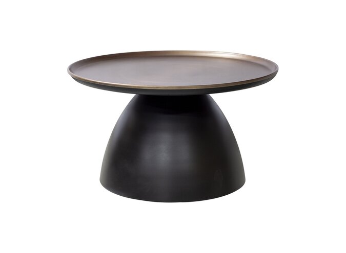 Round coffee table 'Austin' - black/bronze