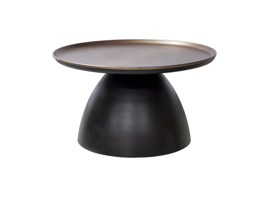 Round coffee table 'Austin' matt black base with bronze colored top