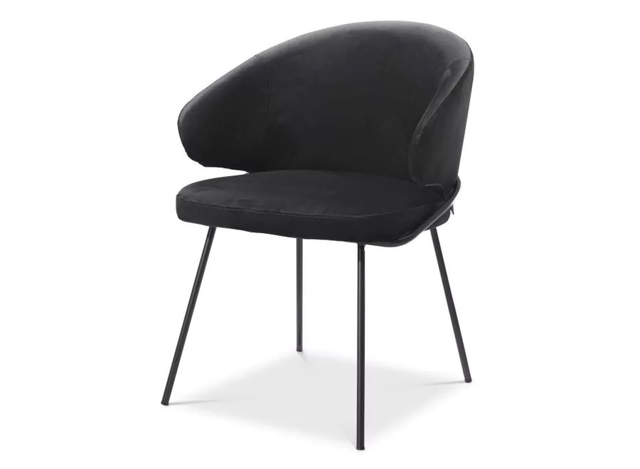 Dining Chair 'Kinley' - Roche black velvet