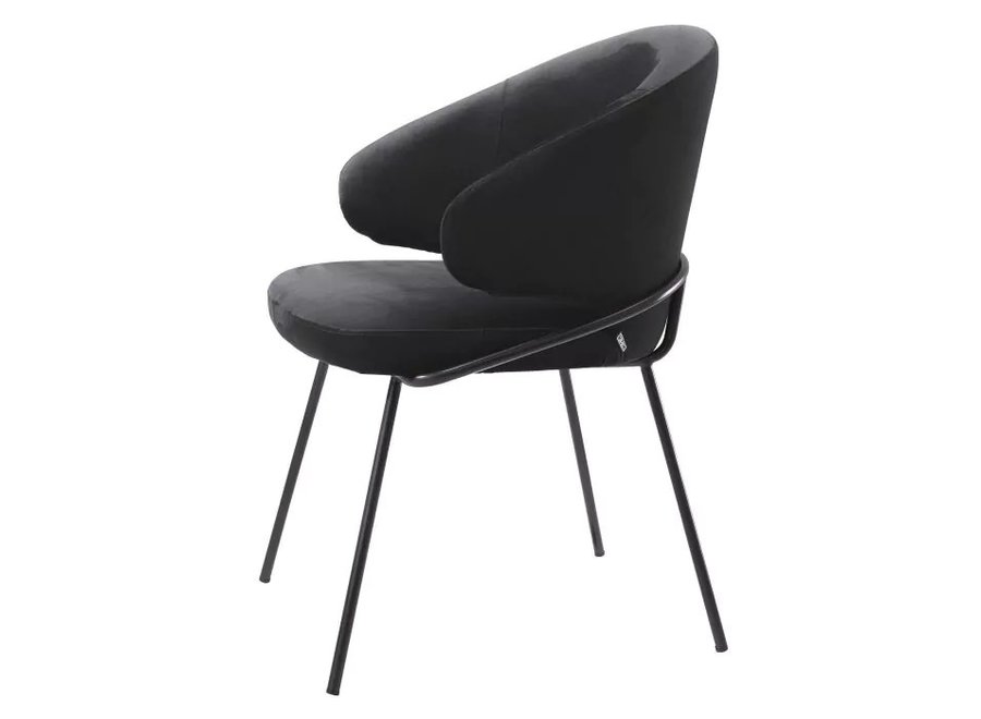 Dining Chair 'Kinley' - Roche black velvet