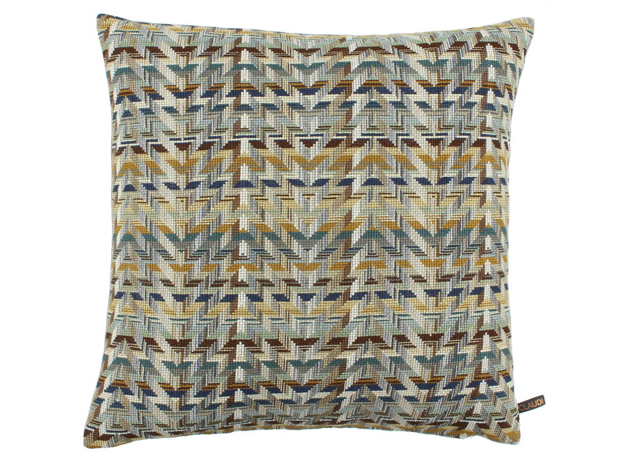 Coussin décoratif Grady Exclusive Mustard/Iced Blue