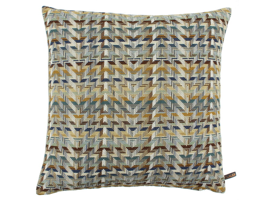 Coussin Grady Exclusive Mustard/Iced Blue