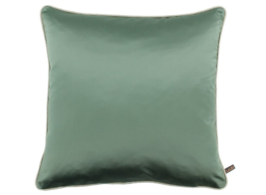 Decorative pillow Dafne Dark Mint + Piping Foil Sand