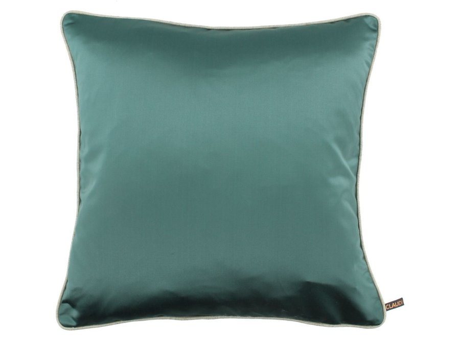 Coussin Dafne Petrol + Piping Foil Sand