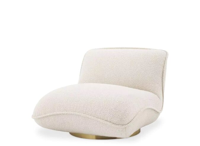 Swivel armchair Relax - Bouclé cream