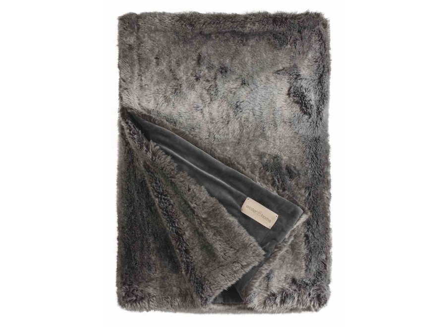 Fur throw 'Timberwolf' 140 x 200 cm