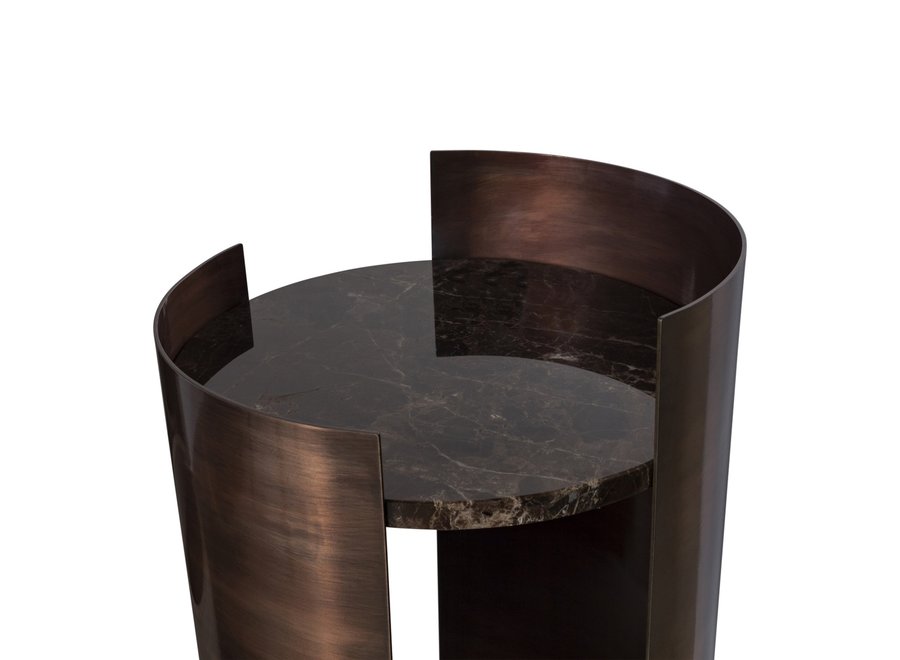 Side table 'Sagar' Emperador Marble brown