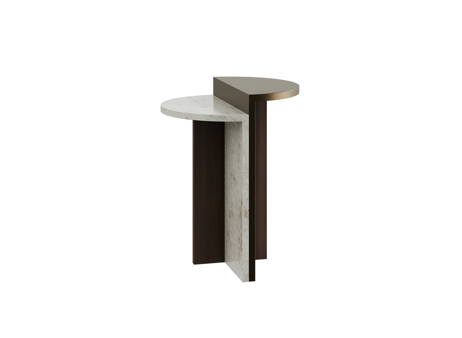 Side table ''Pali'' with a mix of metal and marble