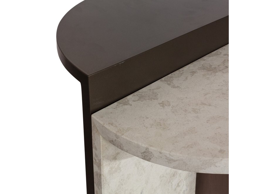Table d'appoint ''Pali'' avec un mélange de métal et de marbre