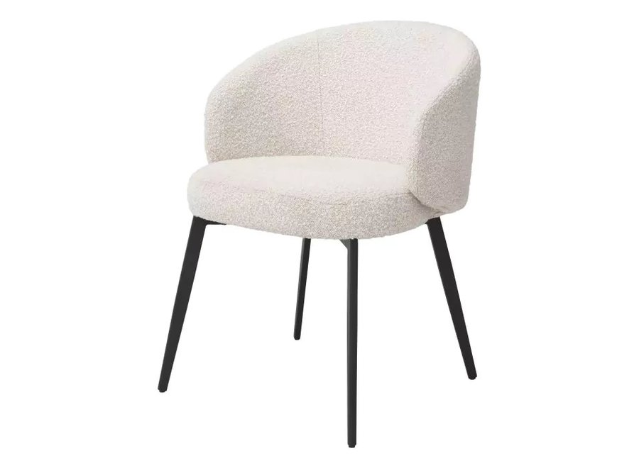 Chaise de salle à manger 'Lloyd' avec accoudoir set de 2 - Bouclé crème