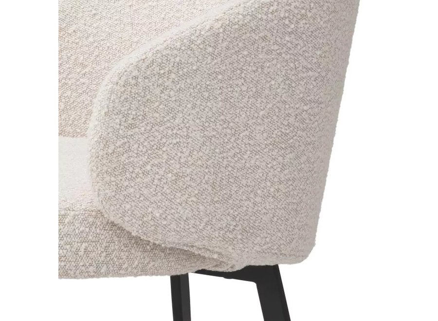 Chaise de salle à manger 'Lloyd' avec accoudoir set de 2 - Bouclé crème