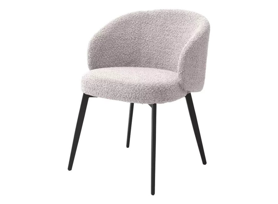 Dining chair 'Lloyd' with arm set of 2 - Bouclé grey