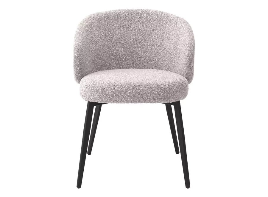 Chaise de salle à manger 'Lloyd' avec bras lot de 2 - Bouclé gris