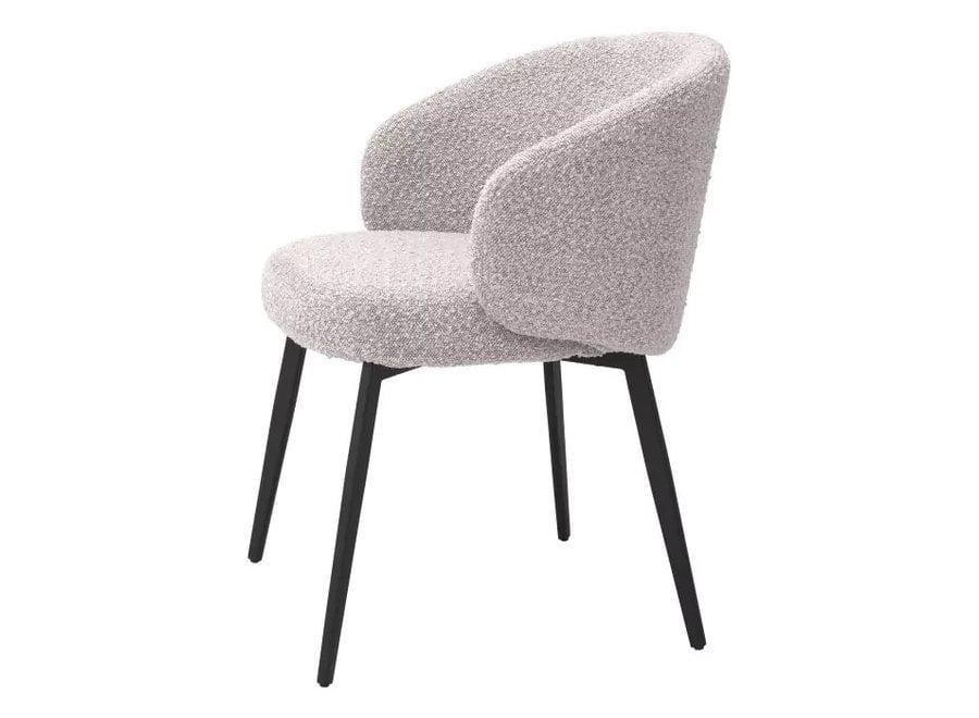 Chaise de salle à manger 'Lloyd' avec bras lot de 2 - Bouclé gris