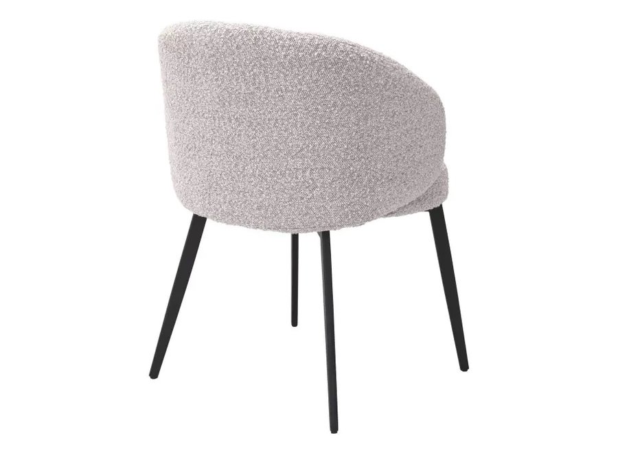 Chaise de salle à manger 'Lloyd' avec bras lot de 2 - Bouclé gris