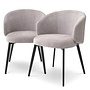 Dining chair 'Lloyd' with arm set of 2 - Sisley grey