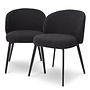 Dining chair 'Lloyd'  set of 2 - Bouclé black