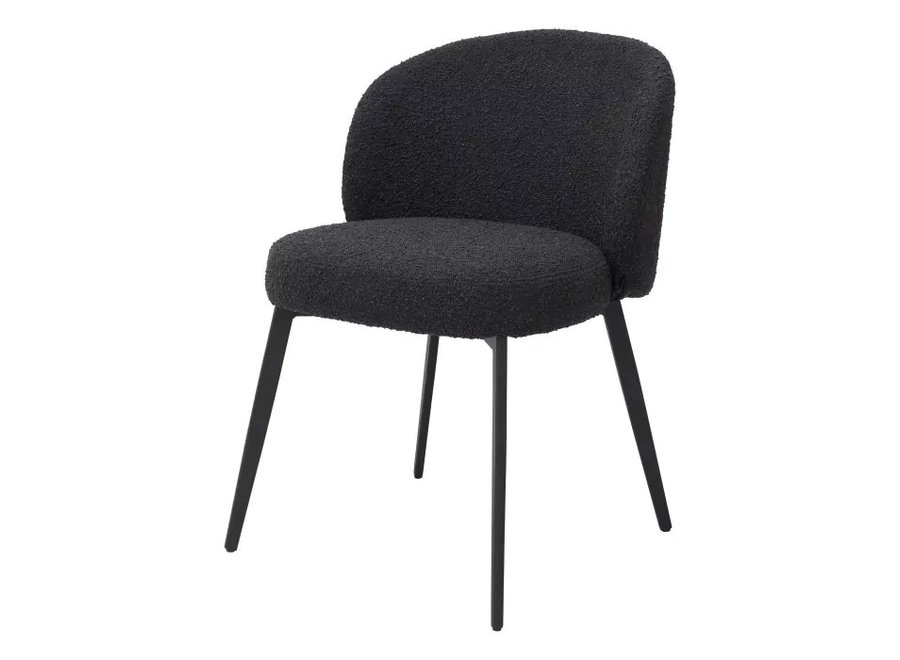 Chaise de salle à manger 'Lloyd' lot de 2 - Bouclé noir