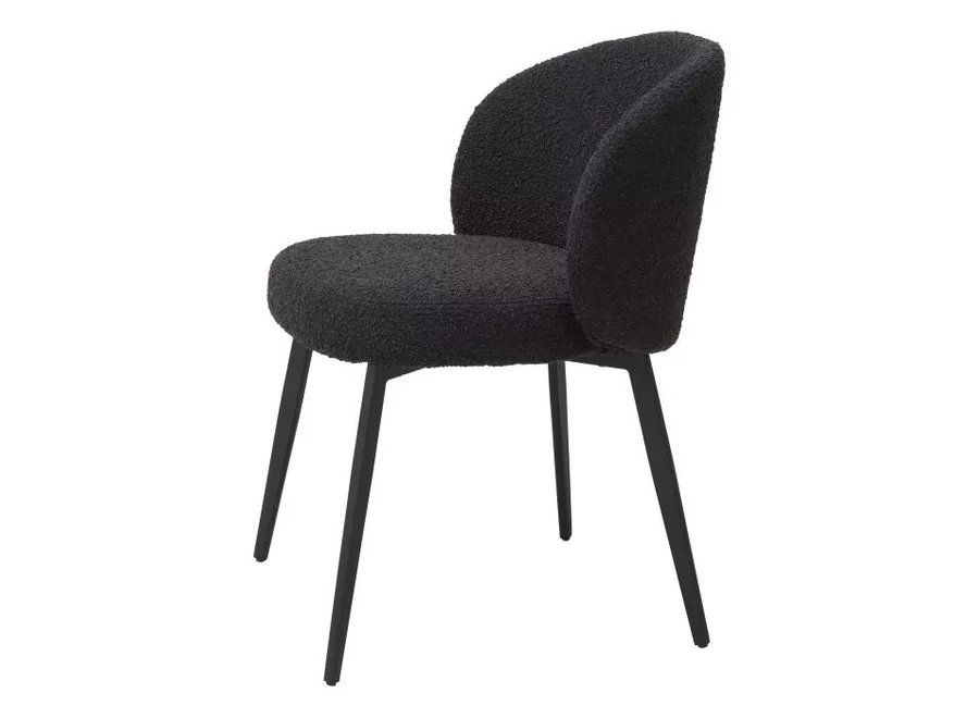 Chaise de salle à manger 'Lloyd' lot de 2 - Bouclé noir