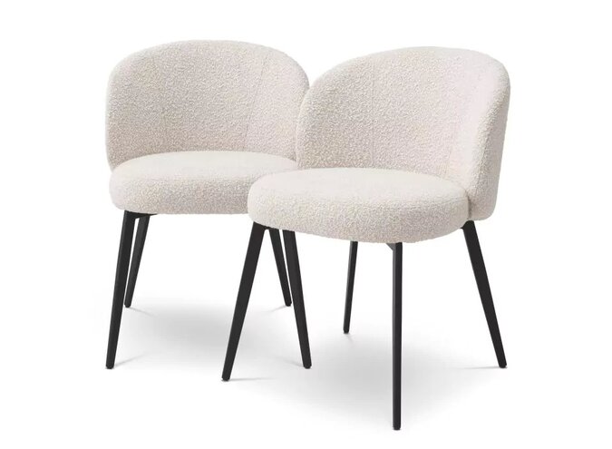 Chaise de salle à manger Lloyd lot de 2 - Bouclé crème