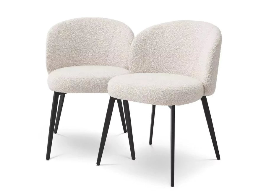 Dining chair Lloyd with  set of 2 - Bouclé cream