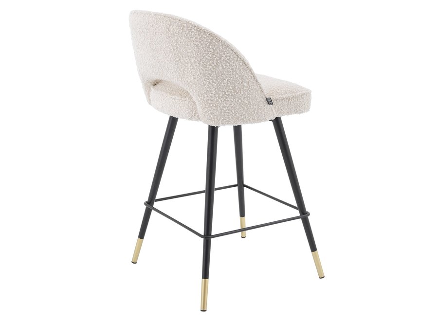 Chaise de comptoir 'Cliff' set de 2 - Bouclé cream