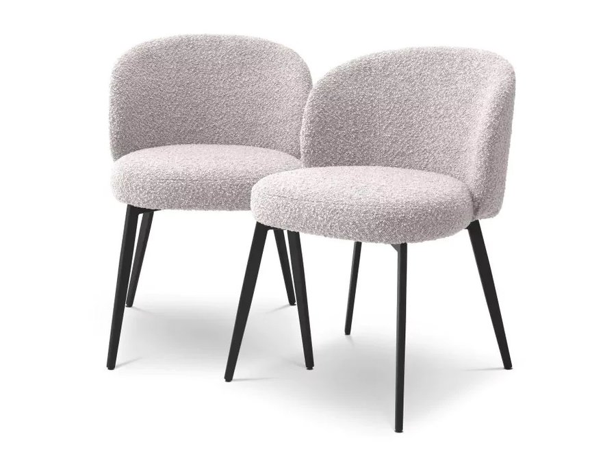 Dining chair 'Lloyd' set of 2 - Bouclé grey