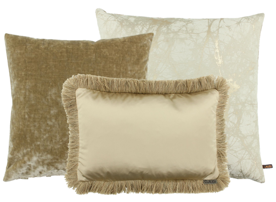 Cushion combination Gold: Lavy,  Severo & Dafne + Fringe