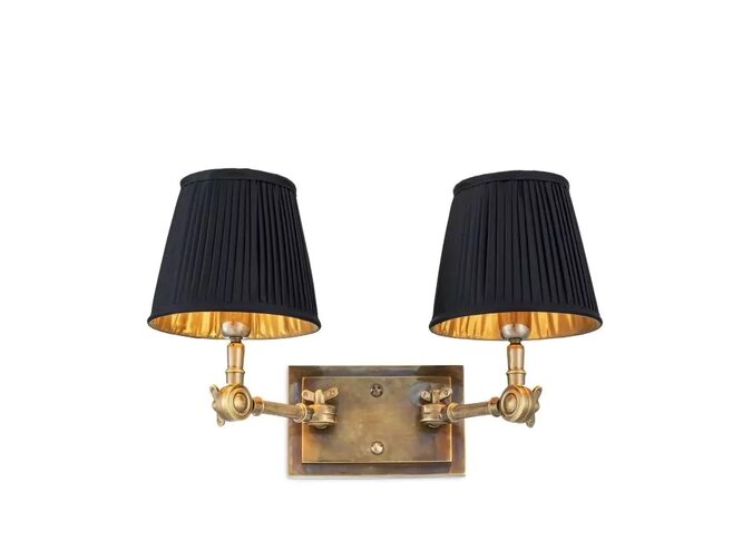 Lampe murale Wentworth  - Double - Brass/Black