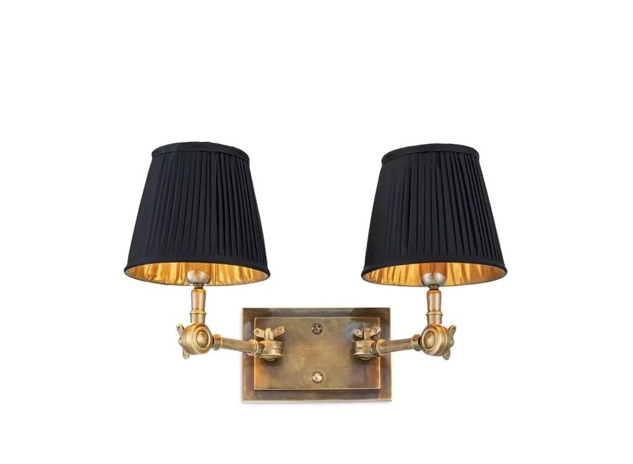 Lampe murale Wentworth  - Double - Brass/Black