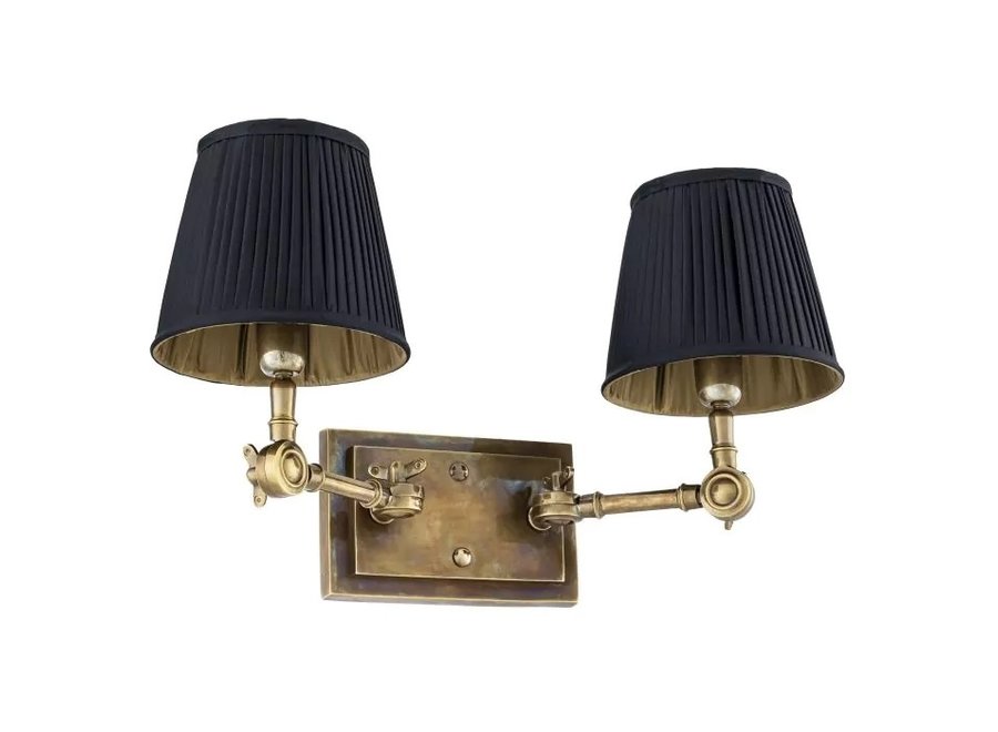 Lampe murale 'Wentworth'  - Double - Brass/Black