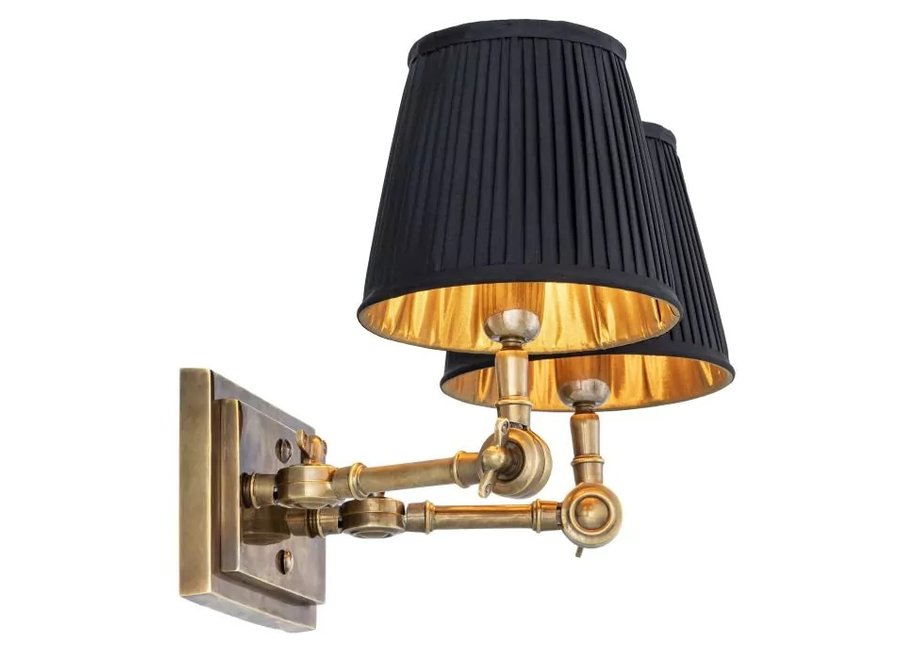 Wandlampe 'Wentworth'  - Double - Brass/Black