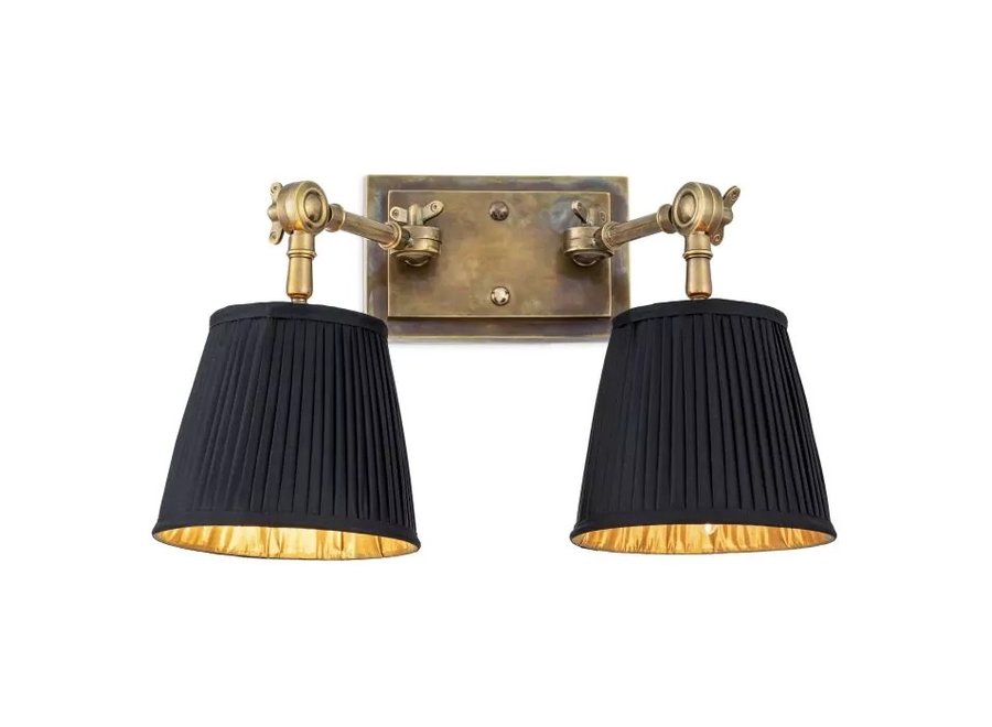 Wandlampe 'Wentworth'  - Double - Brass/Black