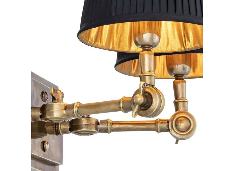 Wandlampe 'Wentworth'  - Double - Brass/Black