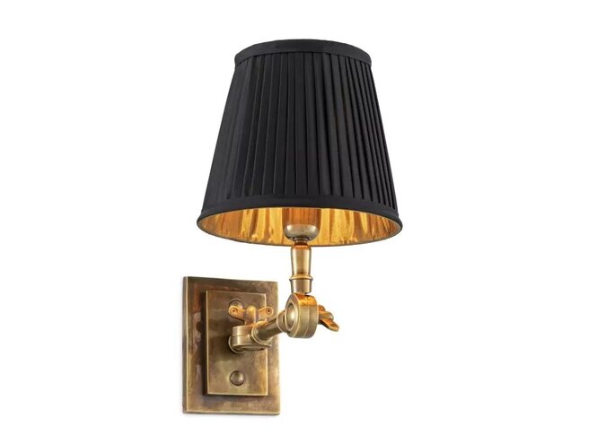 Wall lamp Wentworth - Single - Brass/Black