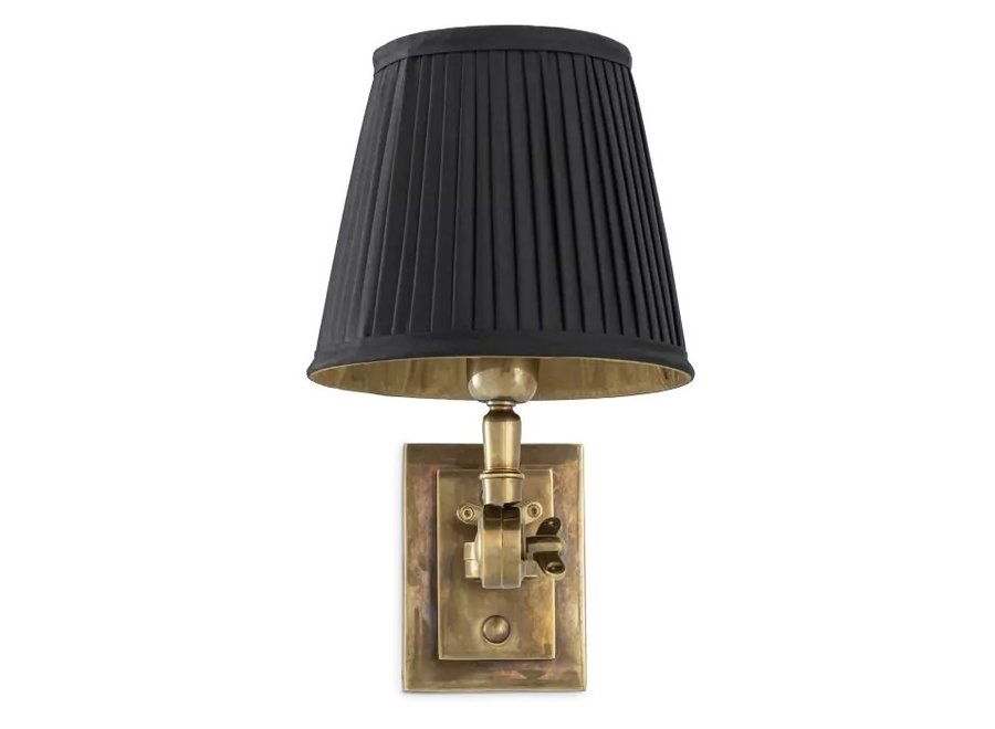 Wandlamp 'Wentworth'  - Single - Brass/Black
