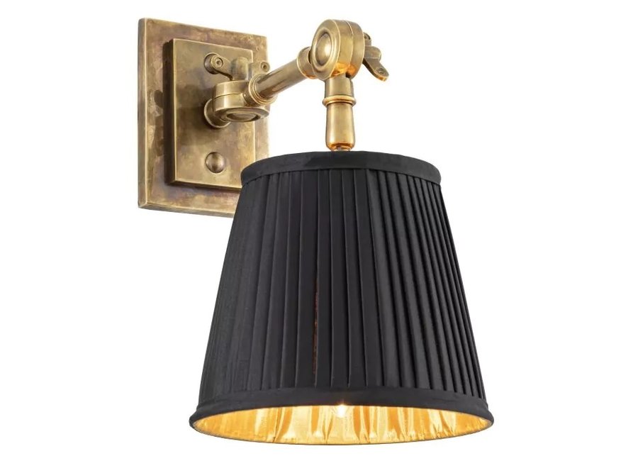 Wandlamp 'Wentworth'  - Single - Brass/Black
