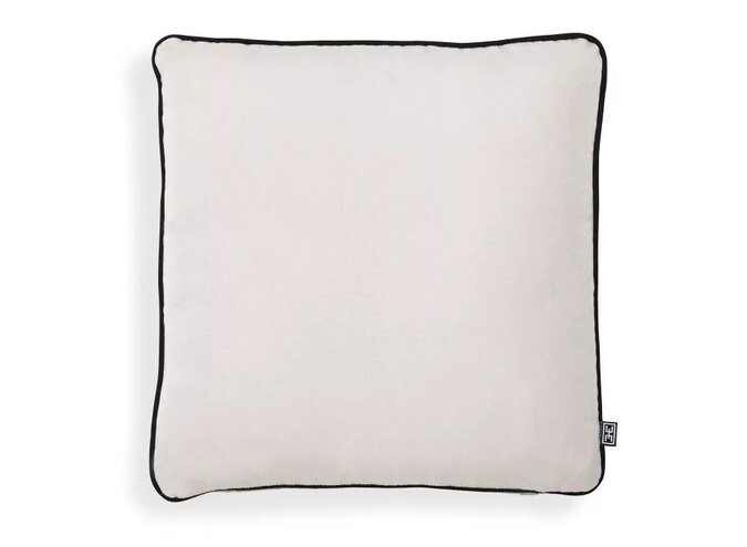 Coussin 'Outdoor'  Off white and black piping