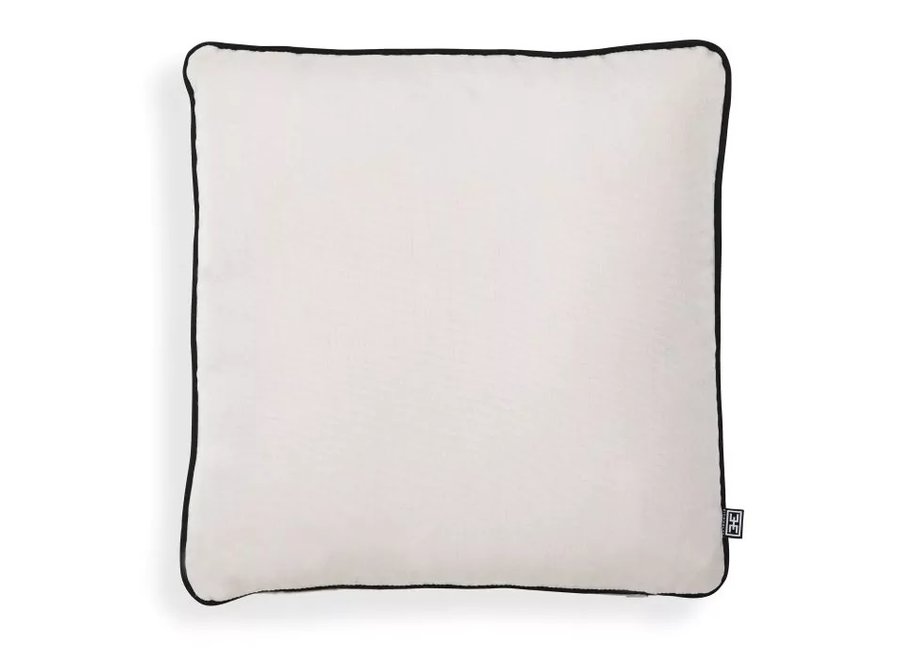 EICHHOLTZ Cushion Outdoor Off white and black piping