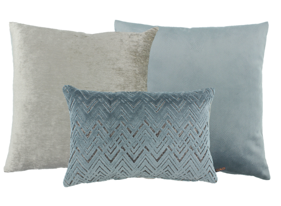 Kussencombinatie Iced Blue: Mitchel, Scarlet & Zophella