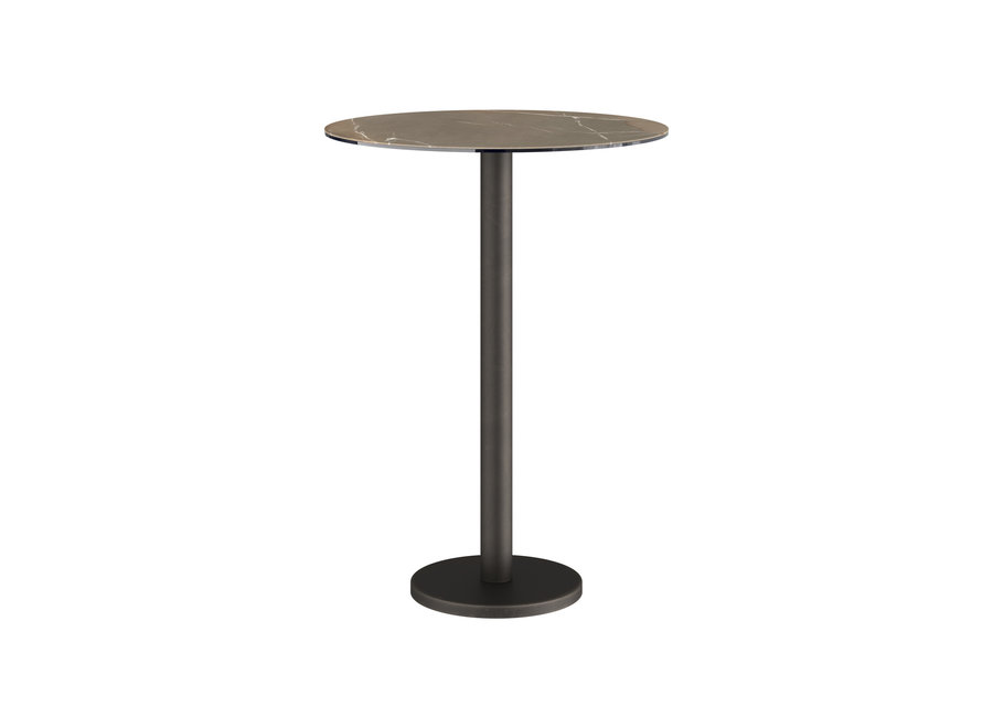 Bar table 'Bari' Round - Pietra Piasentina Ceramic