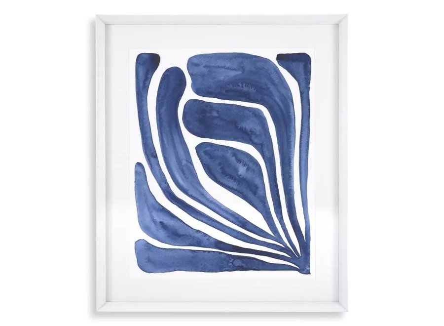 Print 'Blue Stylized Leaf' set van 2