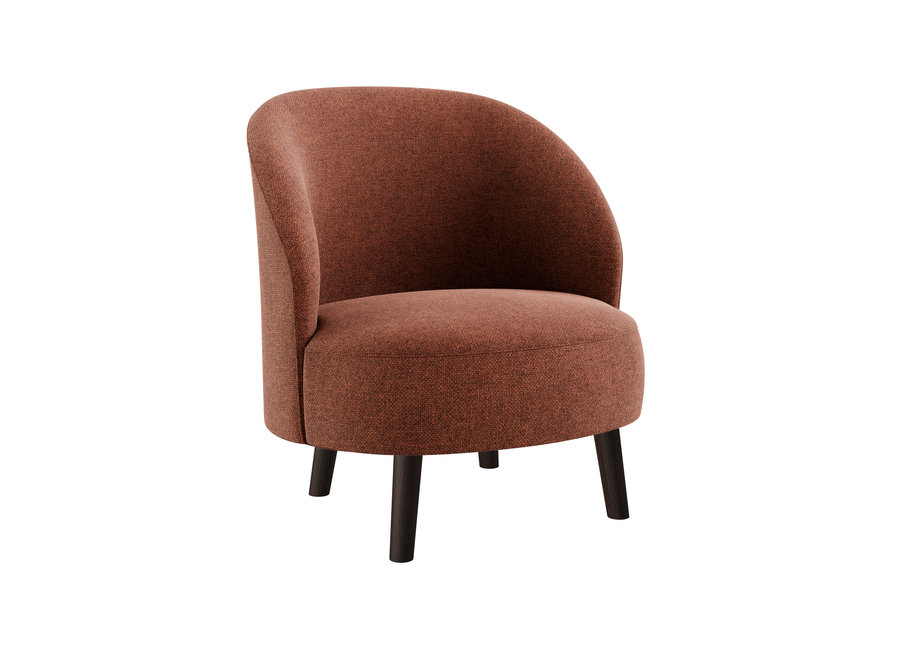 Lounge chair 'Bayron' - Rate Fabric Marron