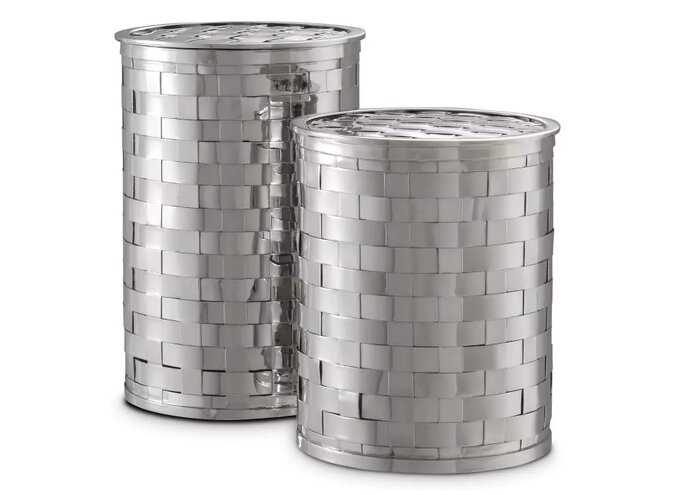 Luxury storage box 'Lausanne' Set of 2 - Nickel