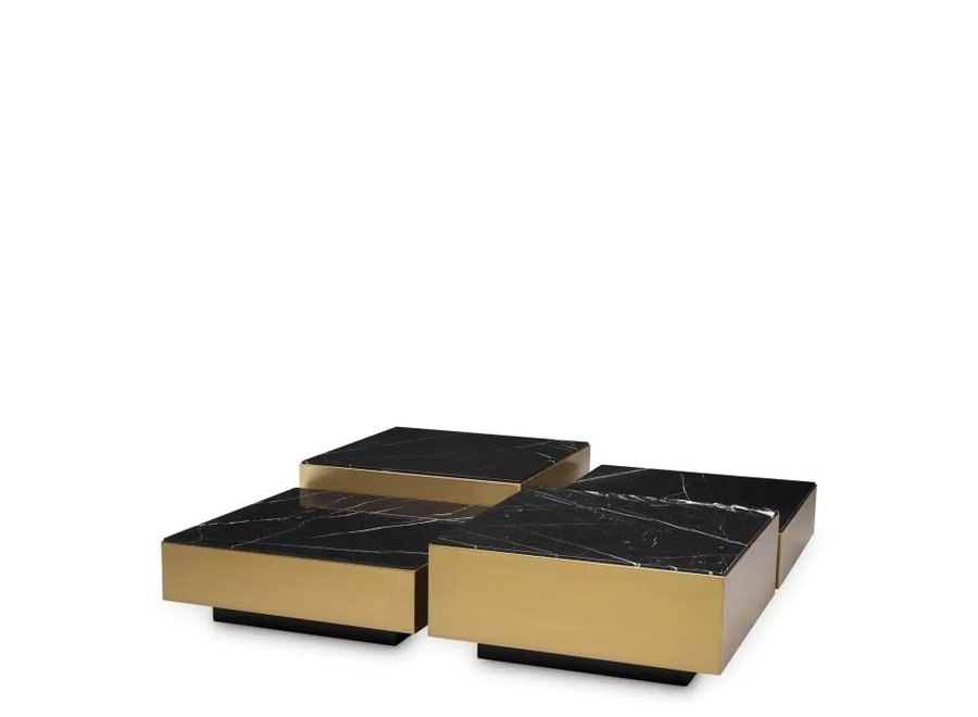 Table basse 'Esposito' Set de 4  - Brass/Marble