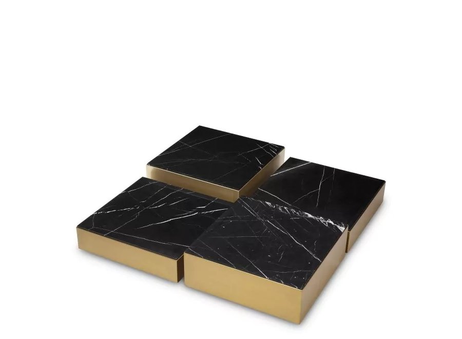 Table basse 'Esposito' Set de 4  - Brass/Marble
